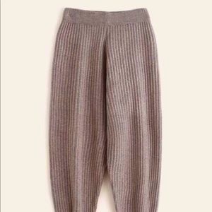 Patched Rib knit carrot pants